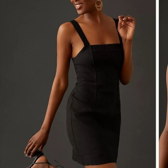 Anthropologie Squareneck Slim Mini Dress - Picture 1 of 12